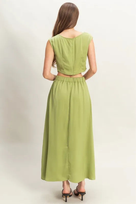 HYFVE Sleeveless Top and Maxi Skirt Set - Fashorio