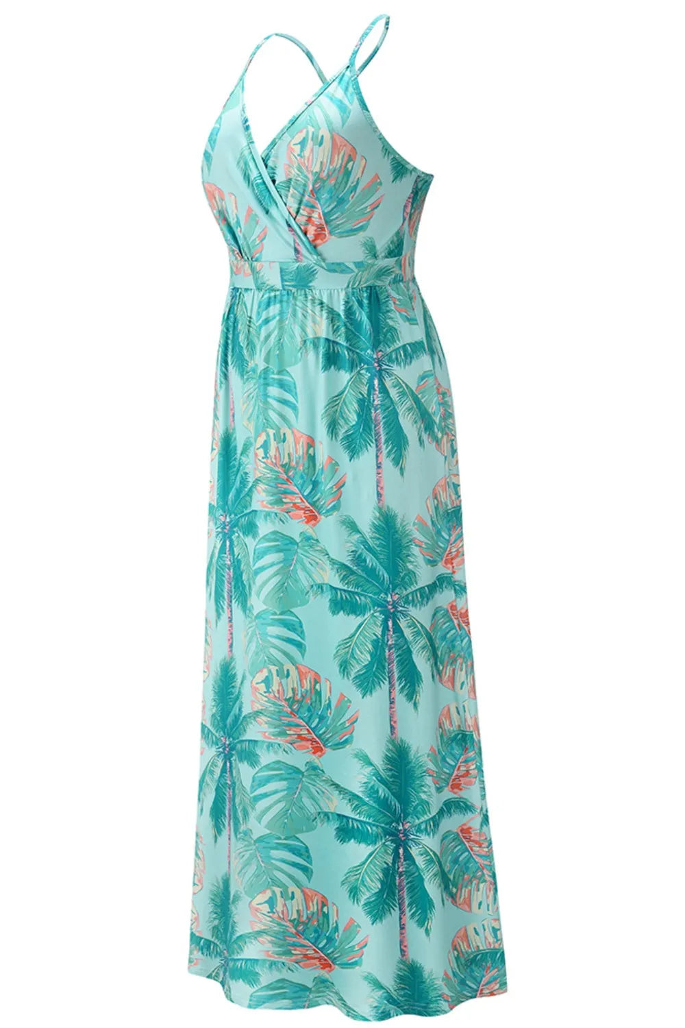 Printed surplice cami maxi dress fit view