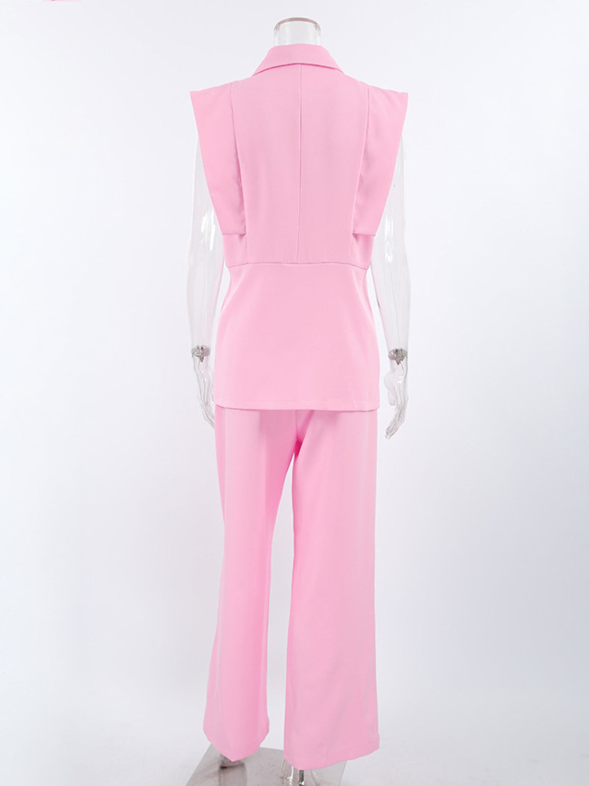 Sleeveless Blazer and Wide Leg Pants Set, view 7