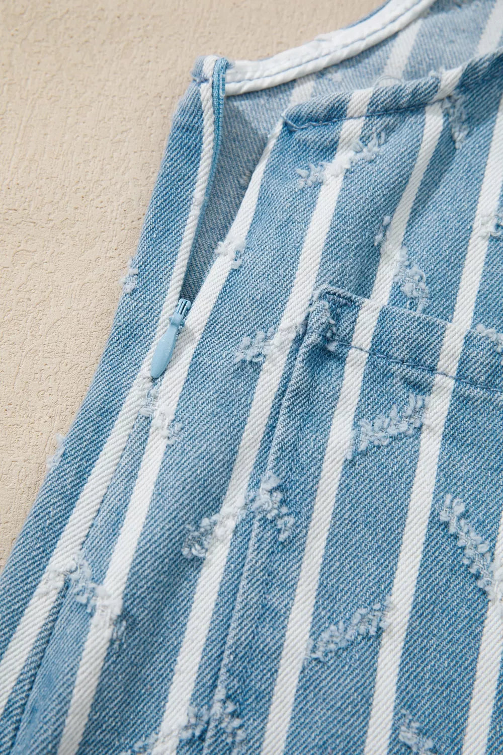Wide leg ruffled overalls angled view