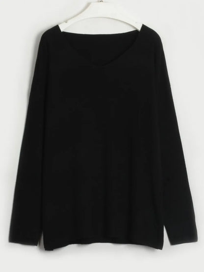 V-Neck Long Sleeve Top and Drawstring Pants Sweater Set - Fashorio