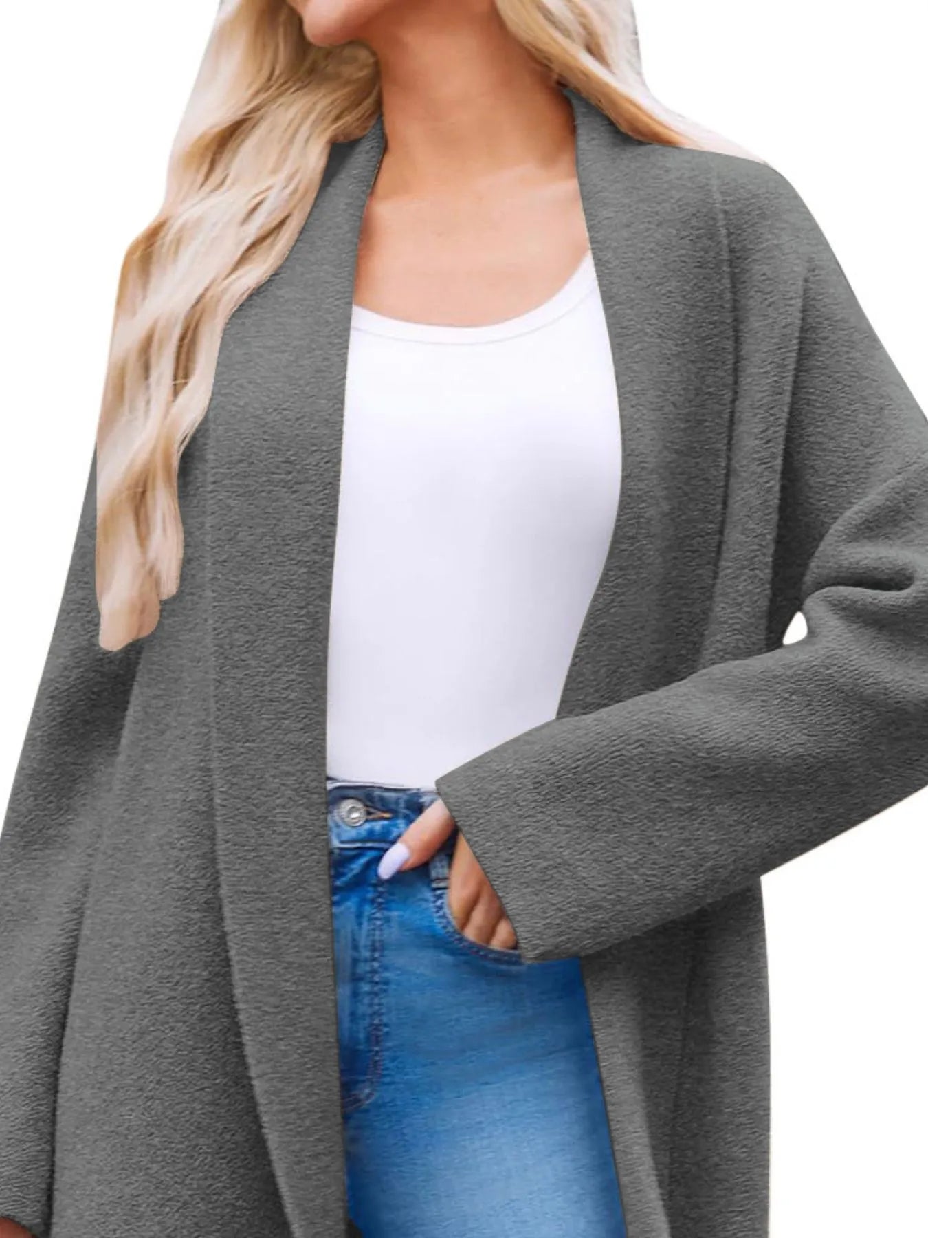 Open Front Longline Coat - Fashorio