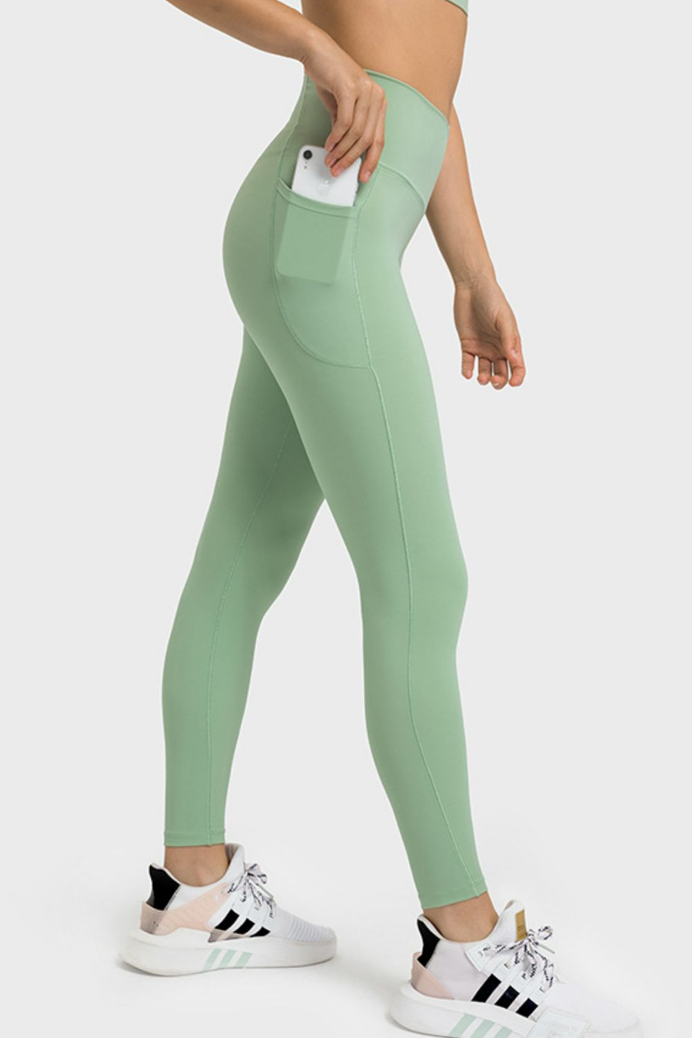 V Waist Yoga Leggings with Pockets back view