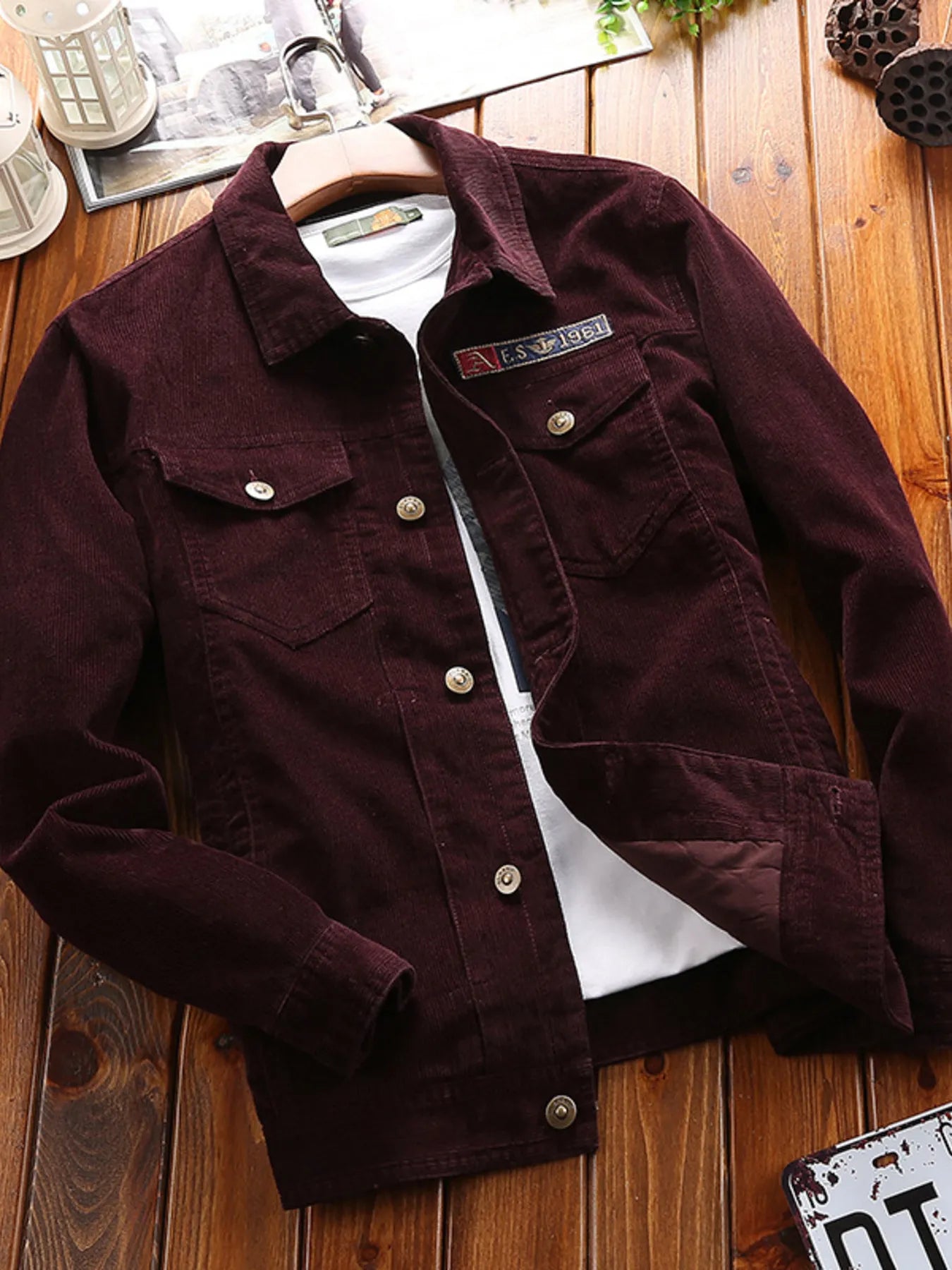 Men's Plus Size Button Up Long Sleeve Jacket Paohong - Fashorio
