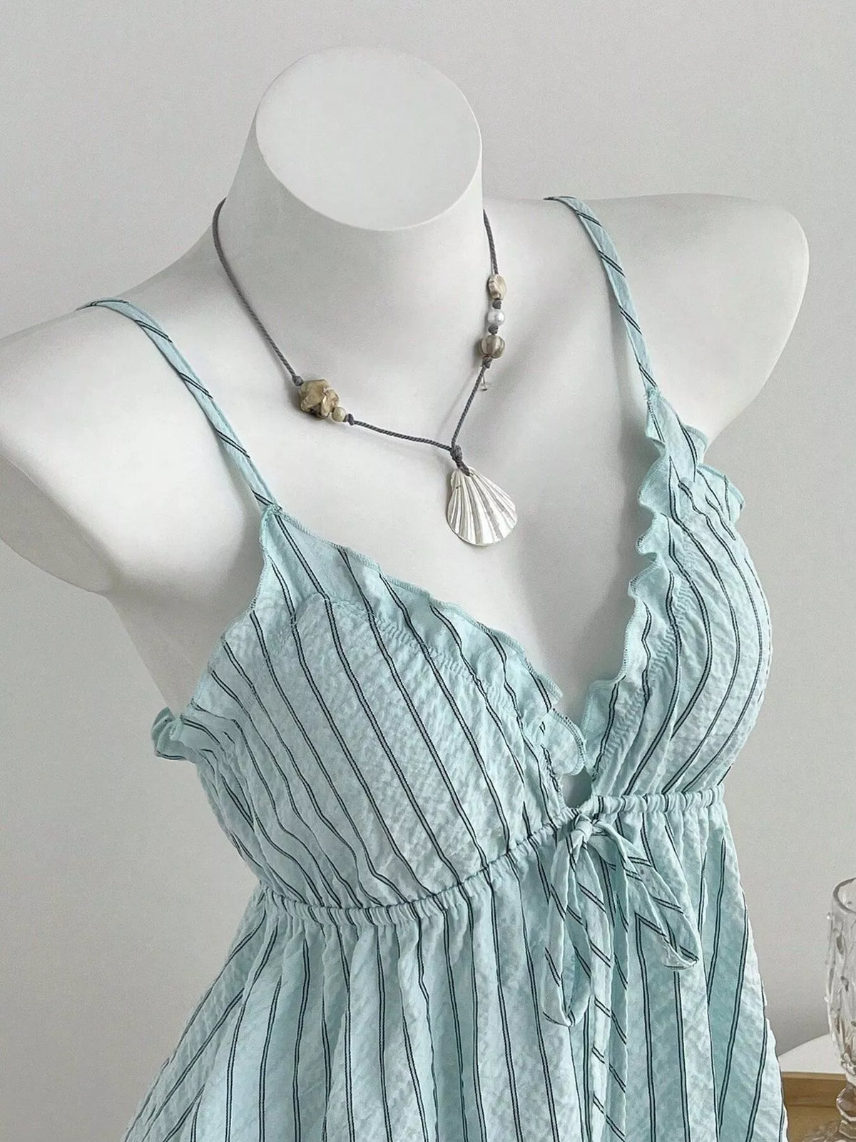 Striped cami short set styling view