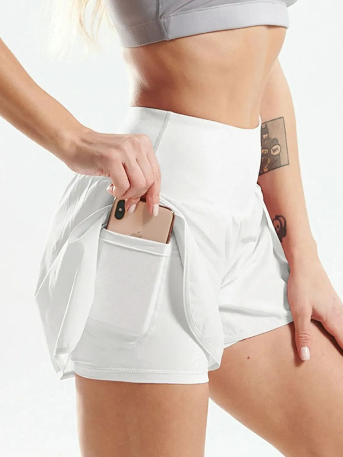 Pocketed High Waist Active Shorts - Fashorio