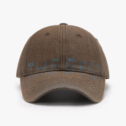 Letter Adjustable Baseball Cap Coffee Brown One Size - Fashorio