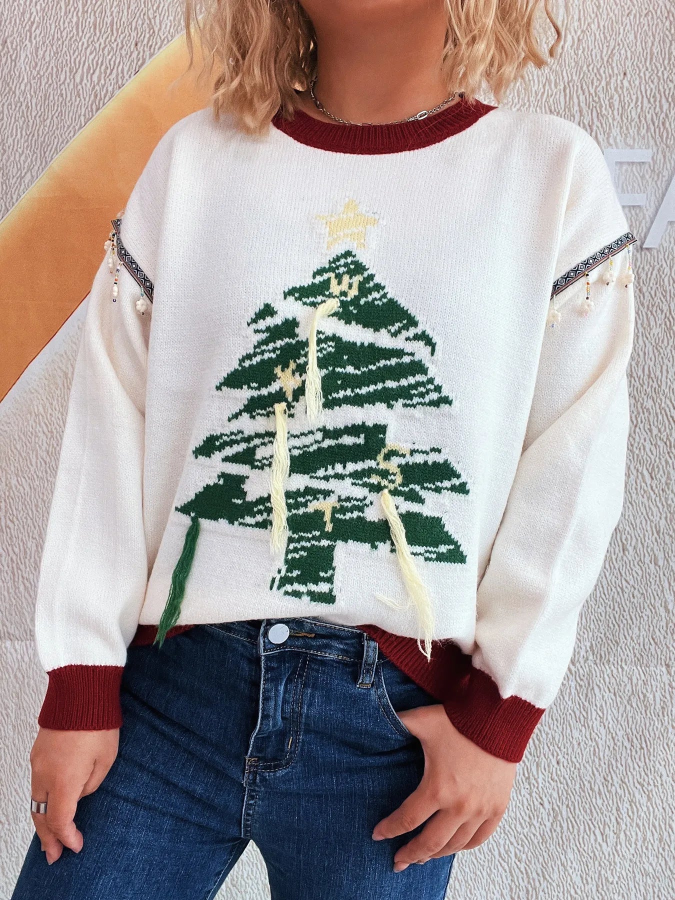Christmas Tree Long Sleeve Sweater - Fashorio
