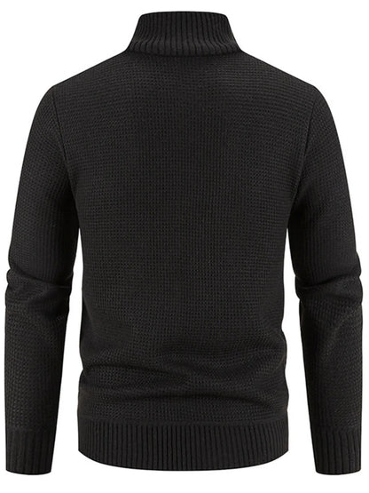 Men's Plus Size Quilted Knit Bomber Jacket with Stand Collar - Fashorio