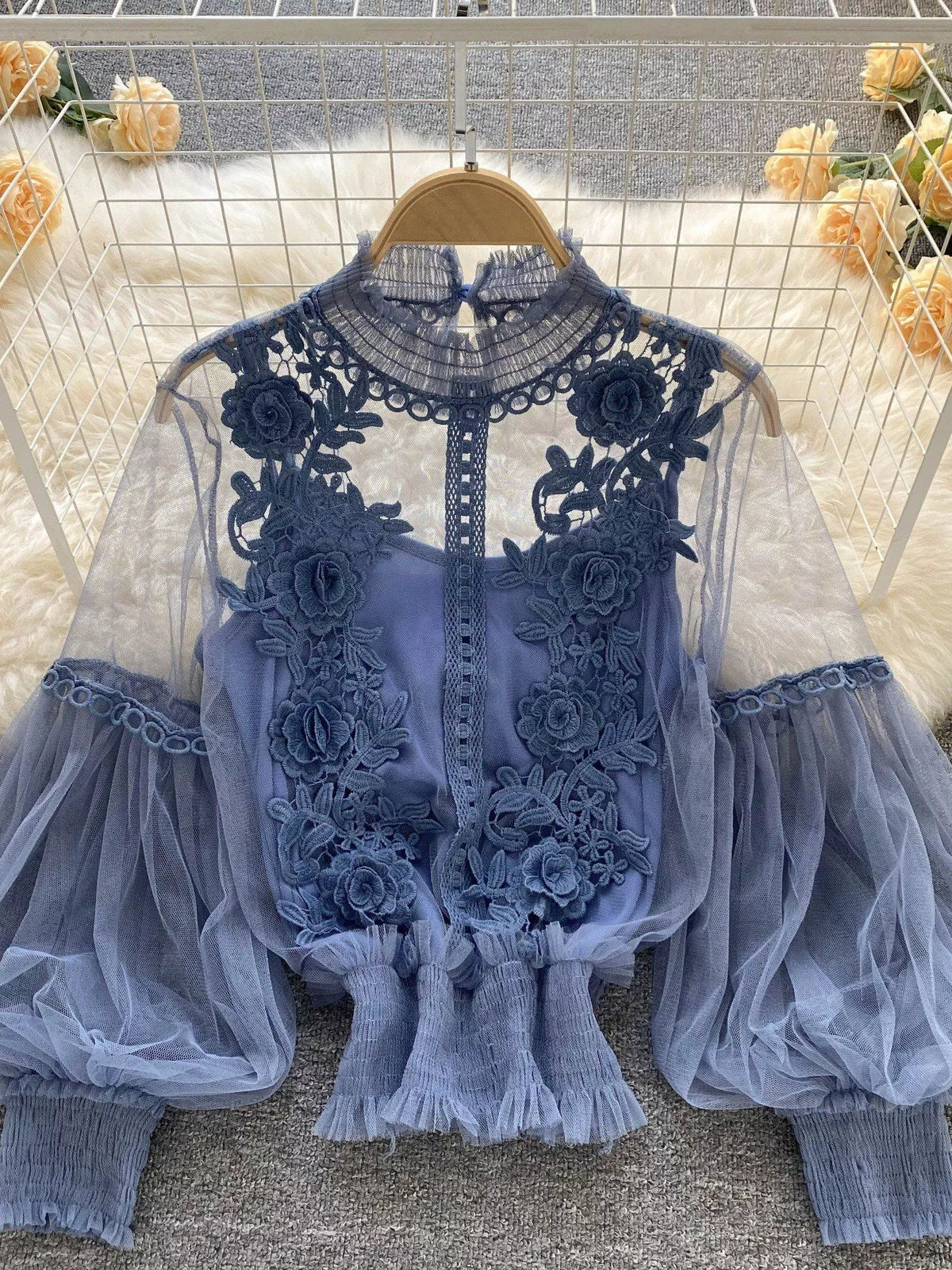 Floral Lace Blouse and Cami Two Piece Set, view 26