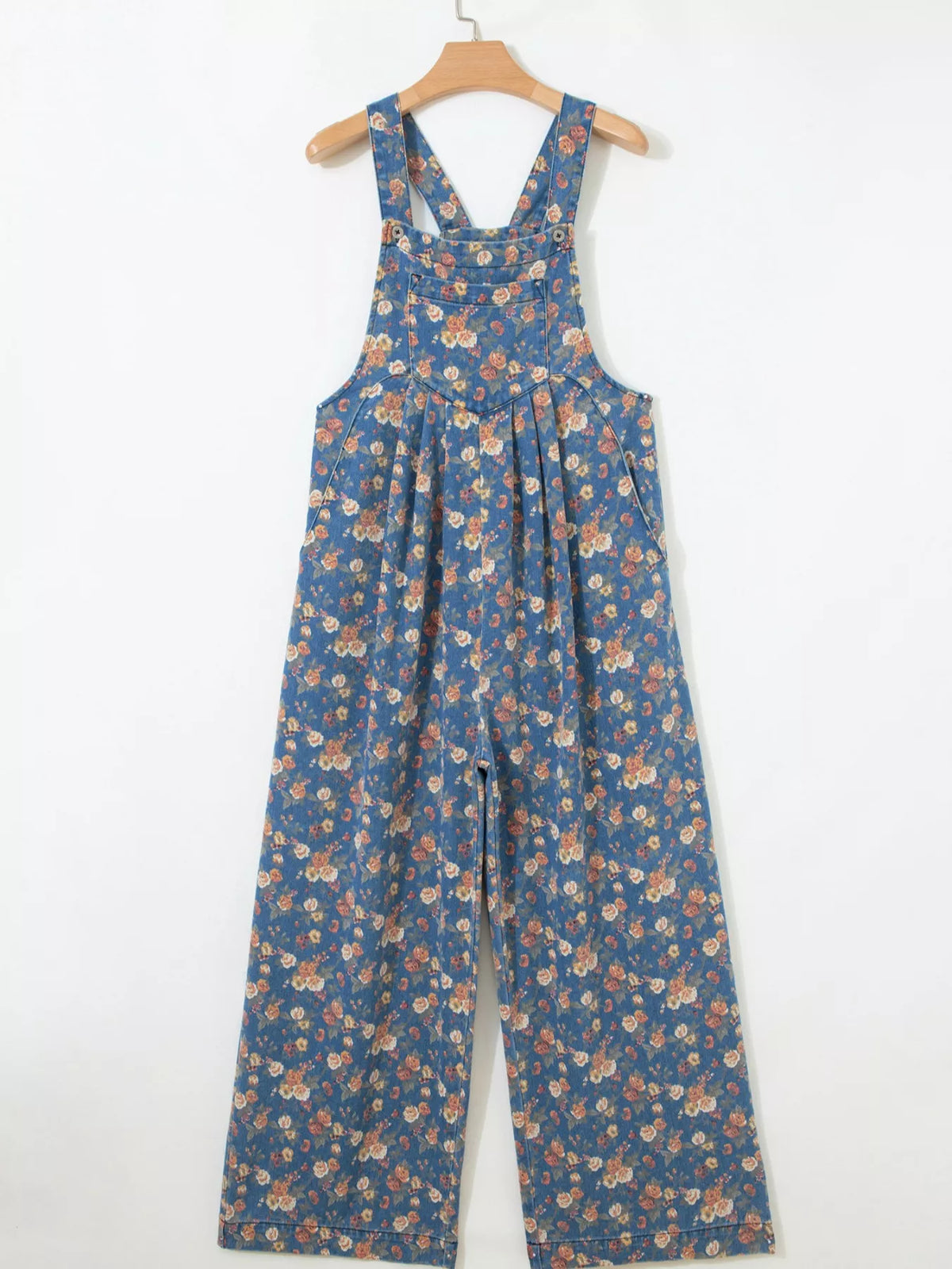 Denim overalls pocket detail