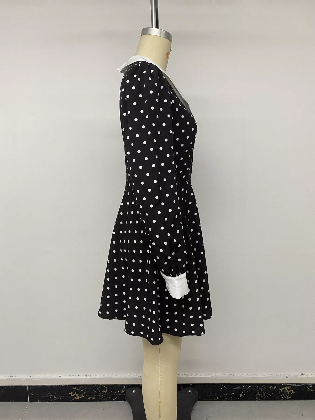 Full length view of the peter pan collar dress