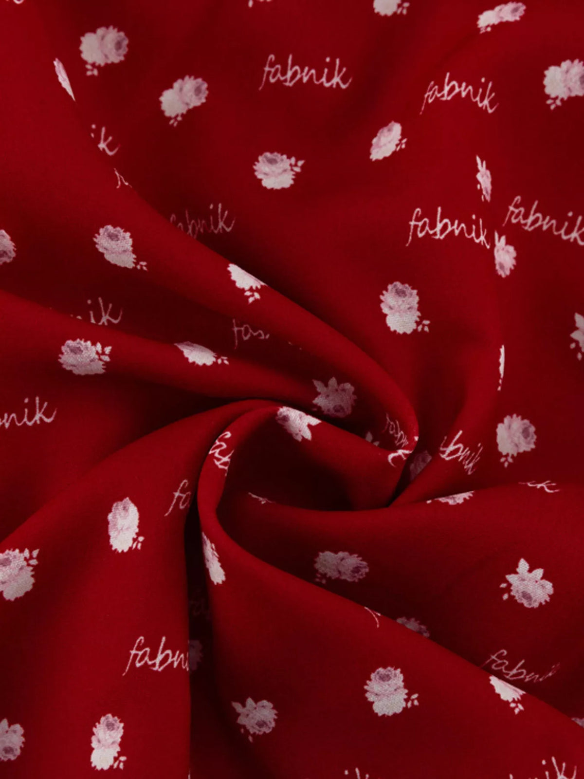 Scarlet tiered dress in movement, three quarter angle