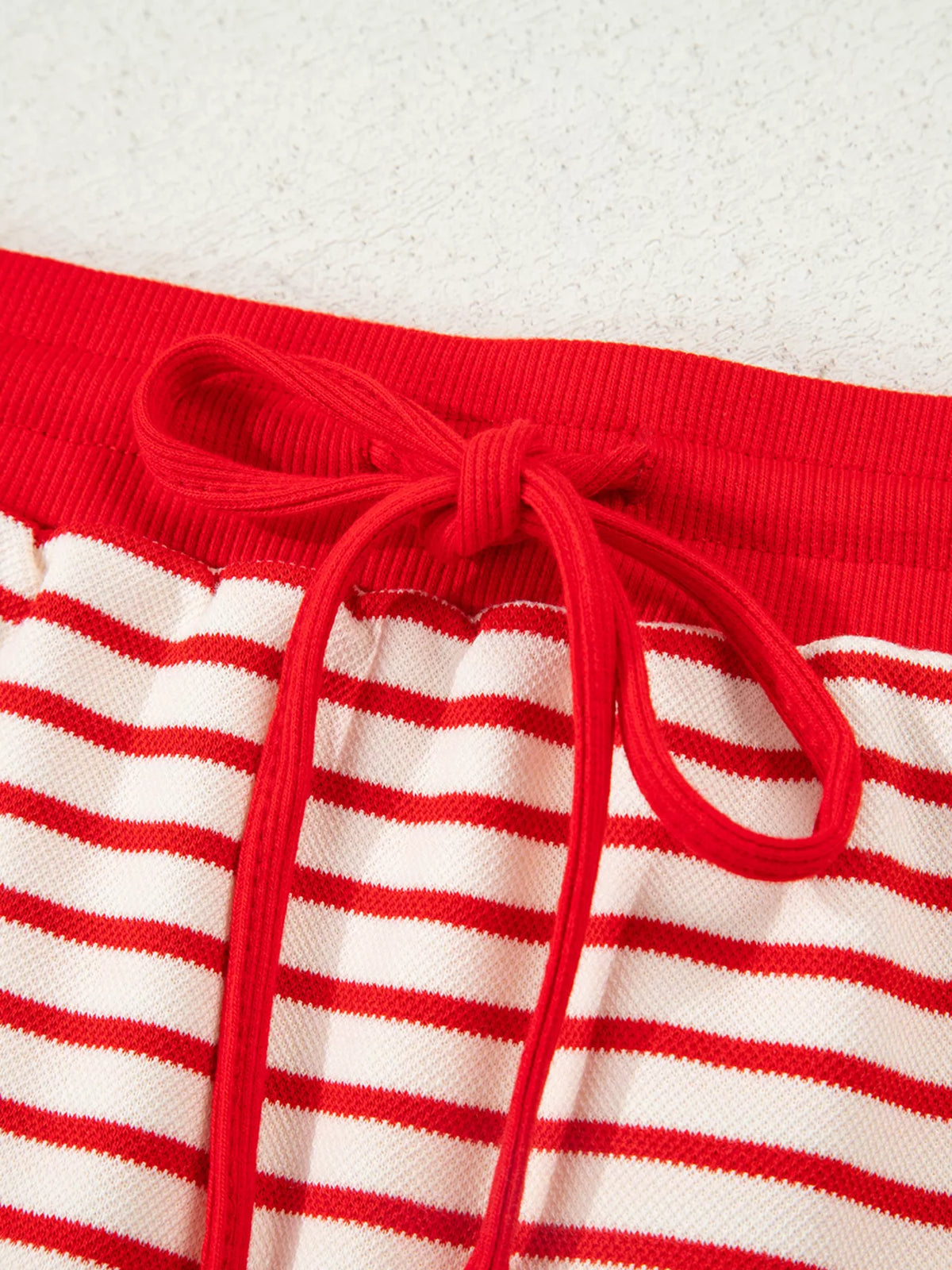 Stripe Drop Shoulder Pullover and Skort Two Piece Set, view 13