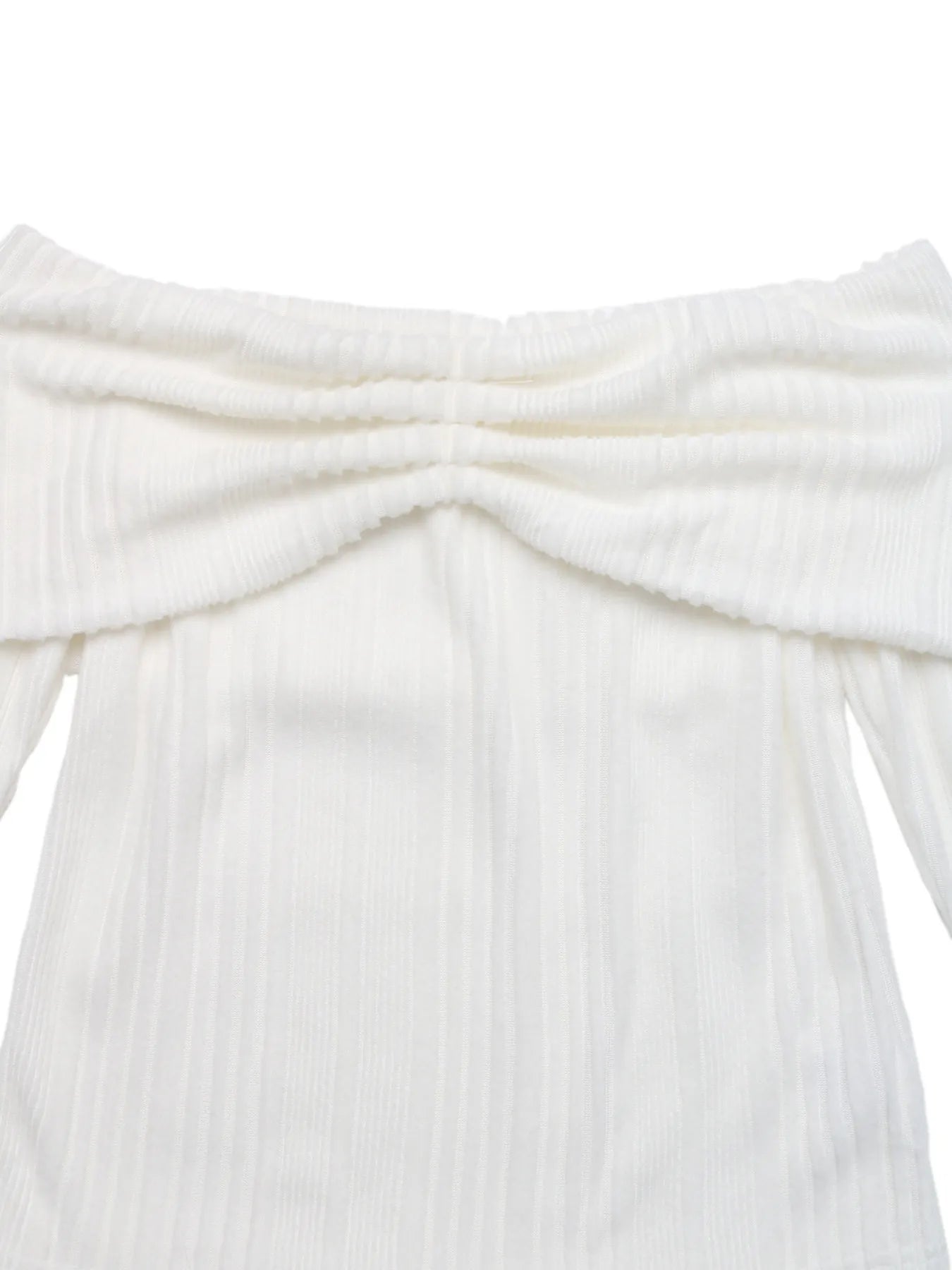 Off-Shoulder Ribbed Knit Top - Fashorio