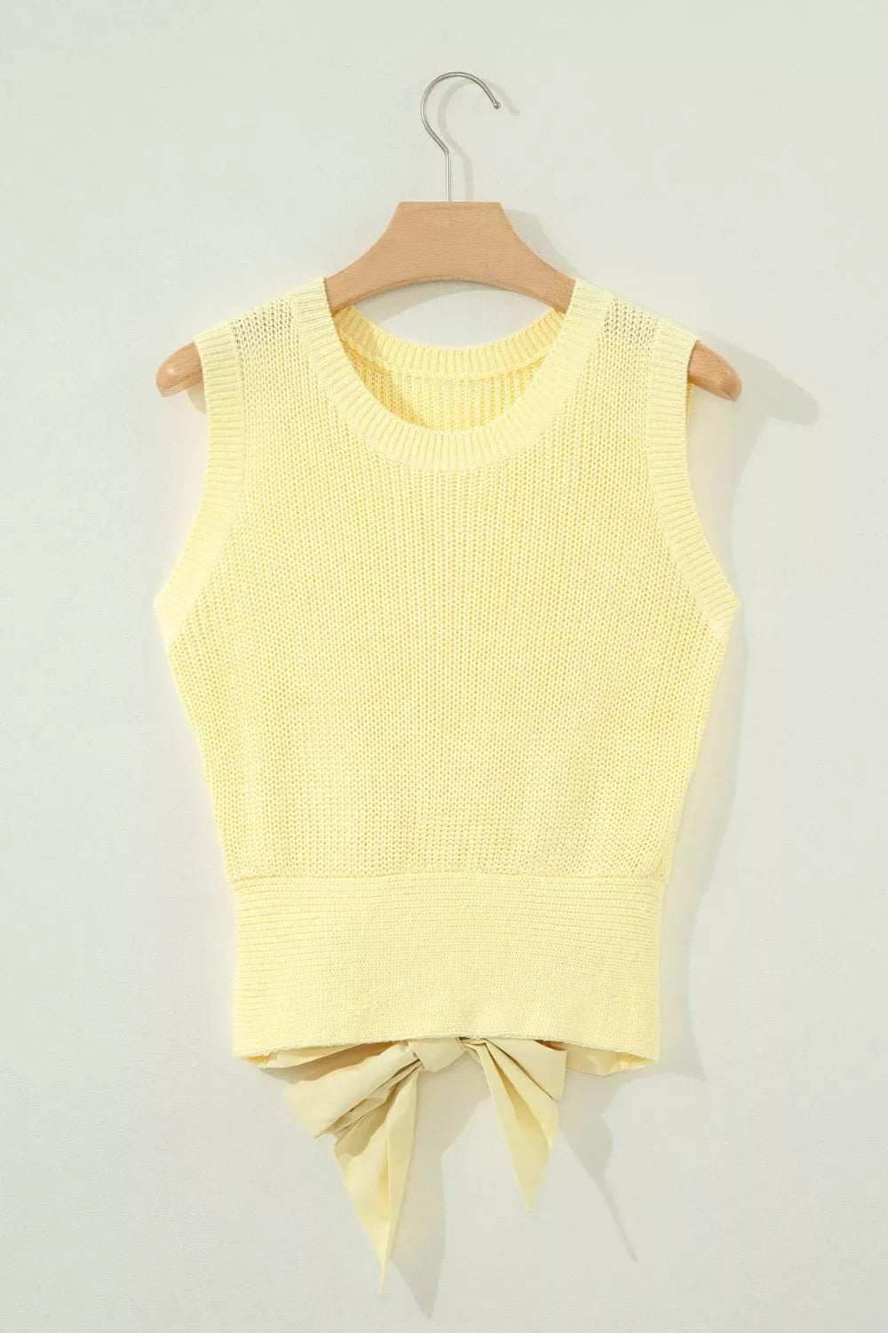 Knot back tank top open cutout detail