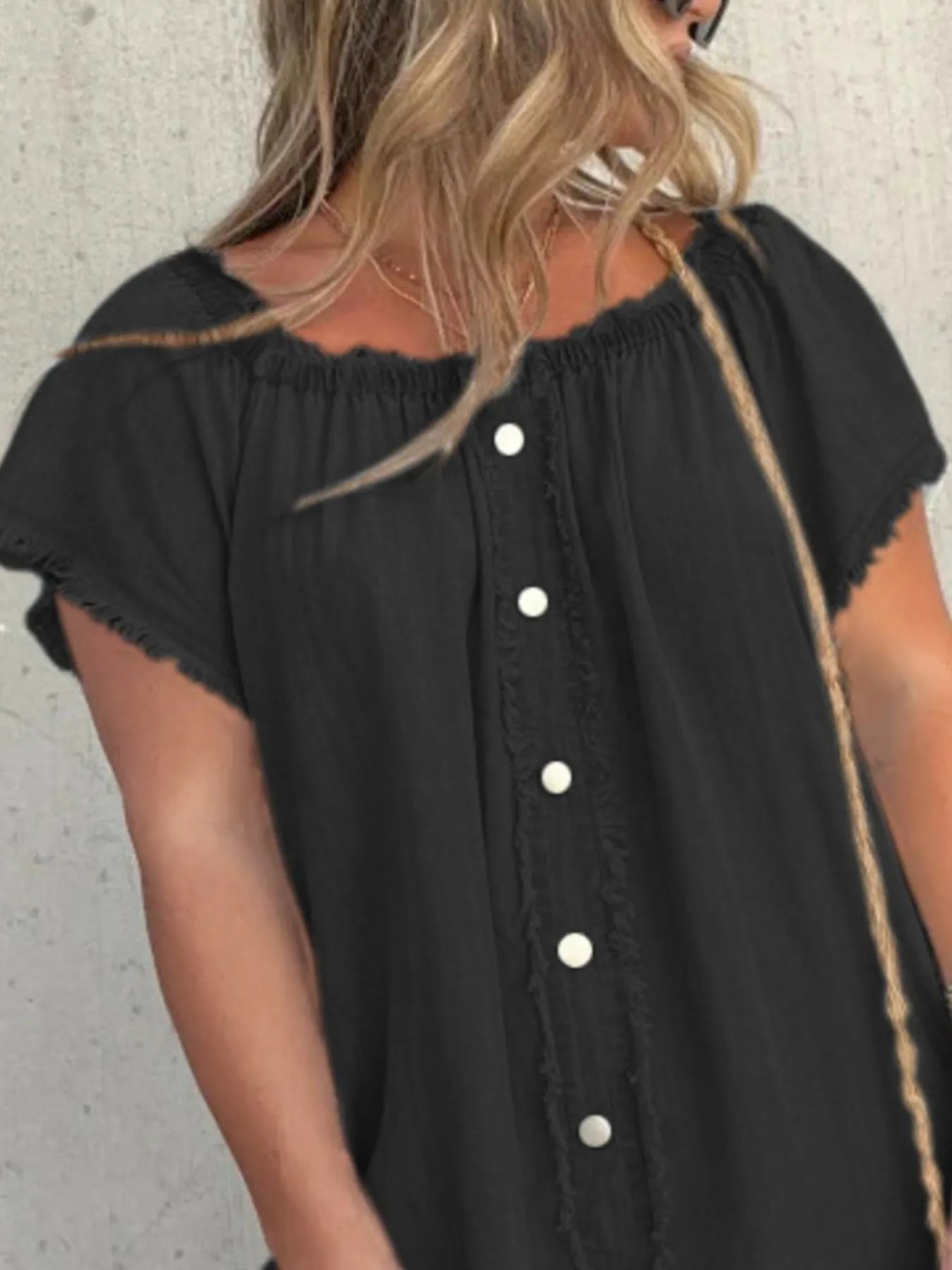 Full Size Raw Hem Mini Denim Dress Plus Size Black - Fashorio