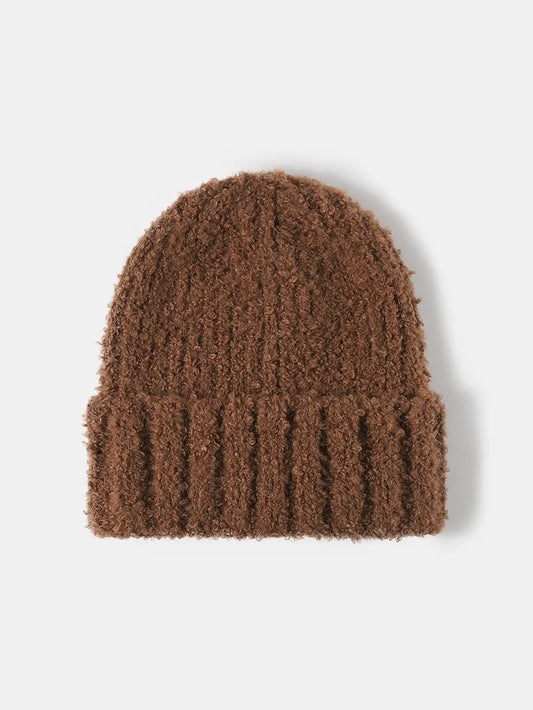 Thermal Teddy Knit Hat Brown One Size - Fashorio