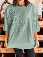 Round Neck Oversized T-Shirt Sage - Fashorio