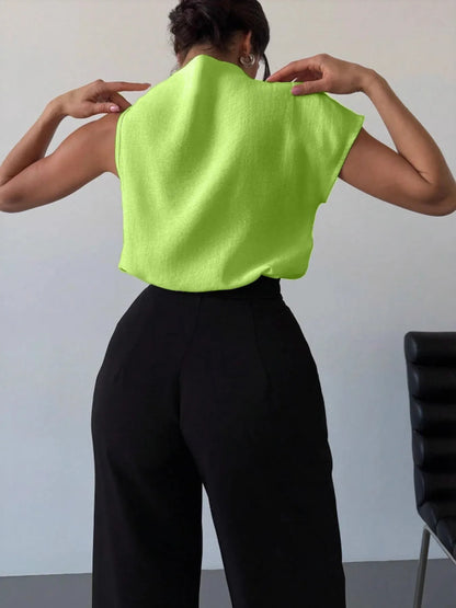 Mock Neck Solid Color Tank - Fashorio