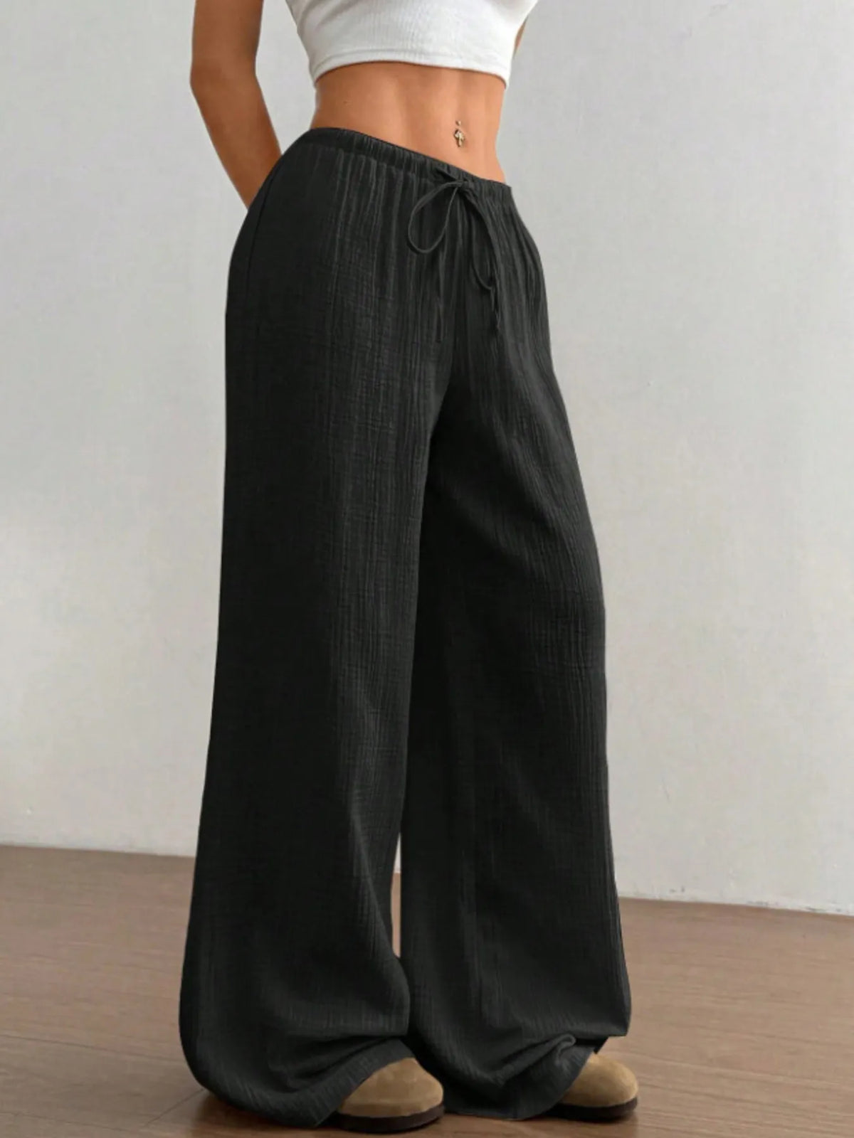 Wide Leg Casual Pants with Stretch, view 19