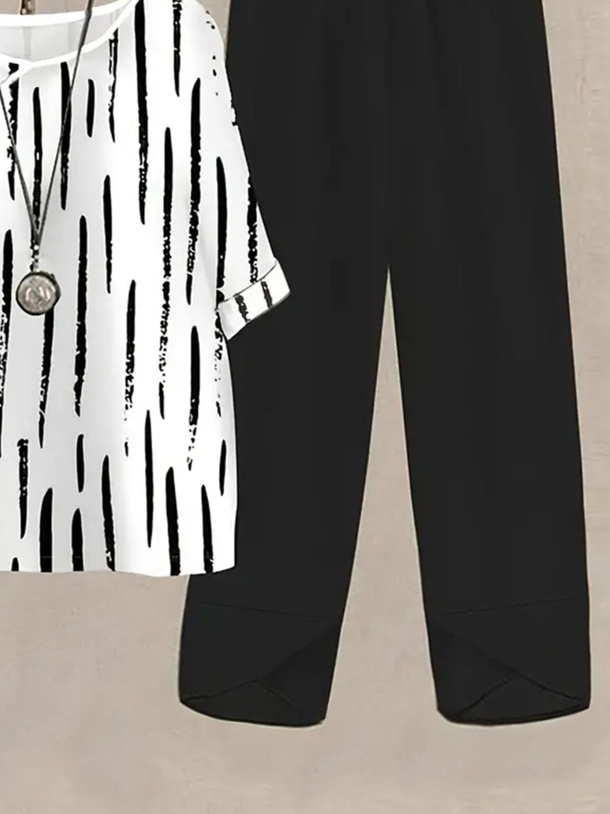 Printed two piece set styled look
