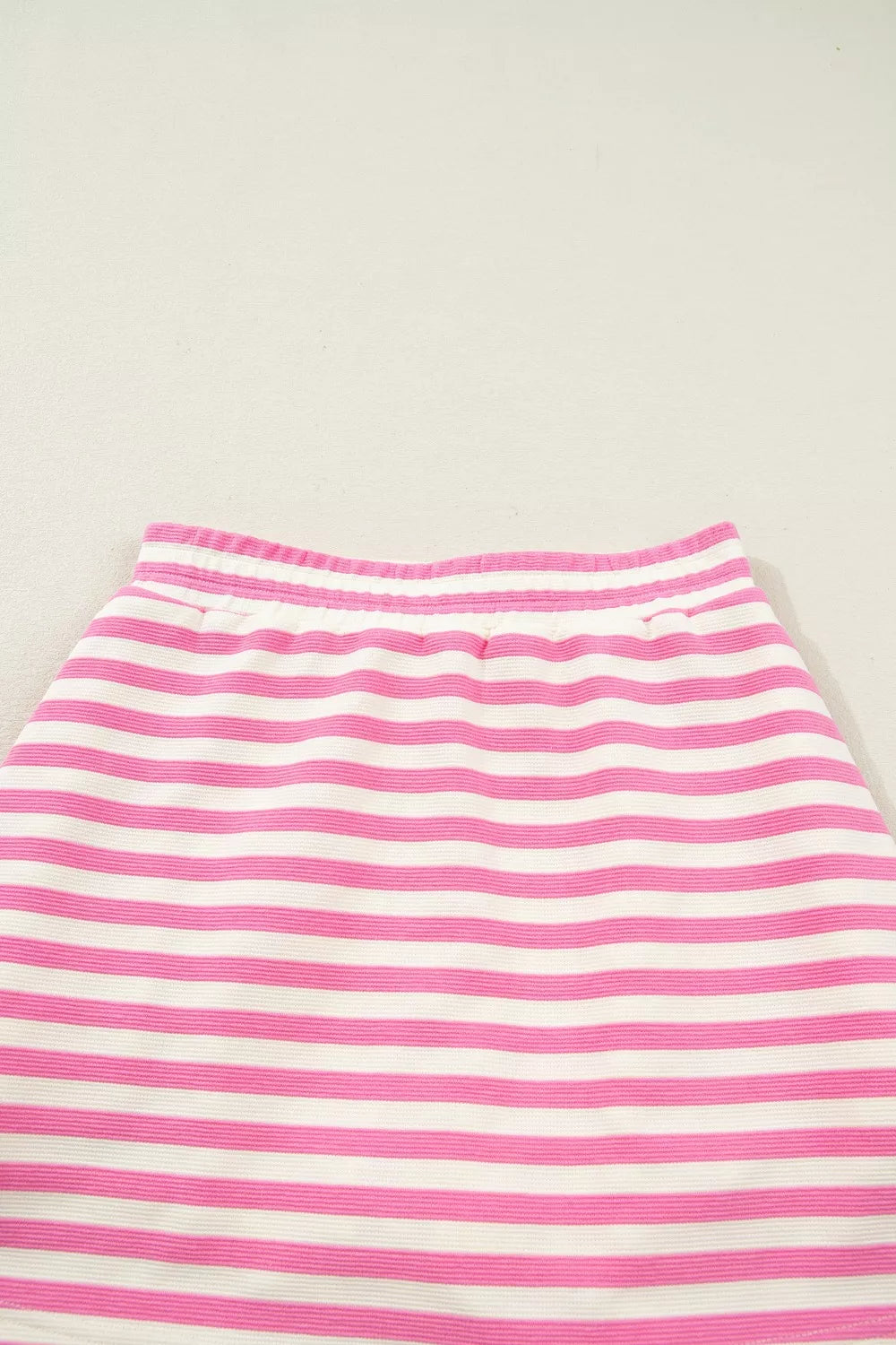 Striped skirt set fabric texture close up