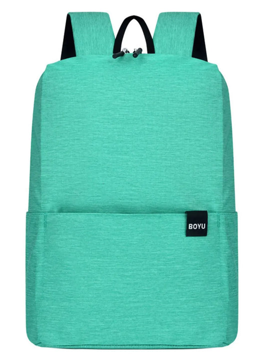 Solid Color Nylon Backpack Bag Gum Leaf One Size - Fashorio