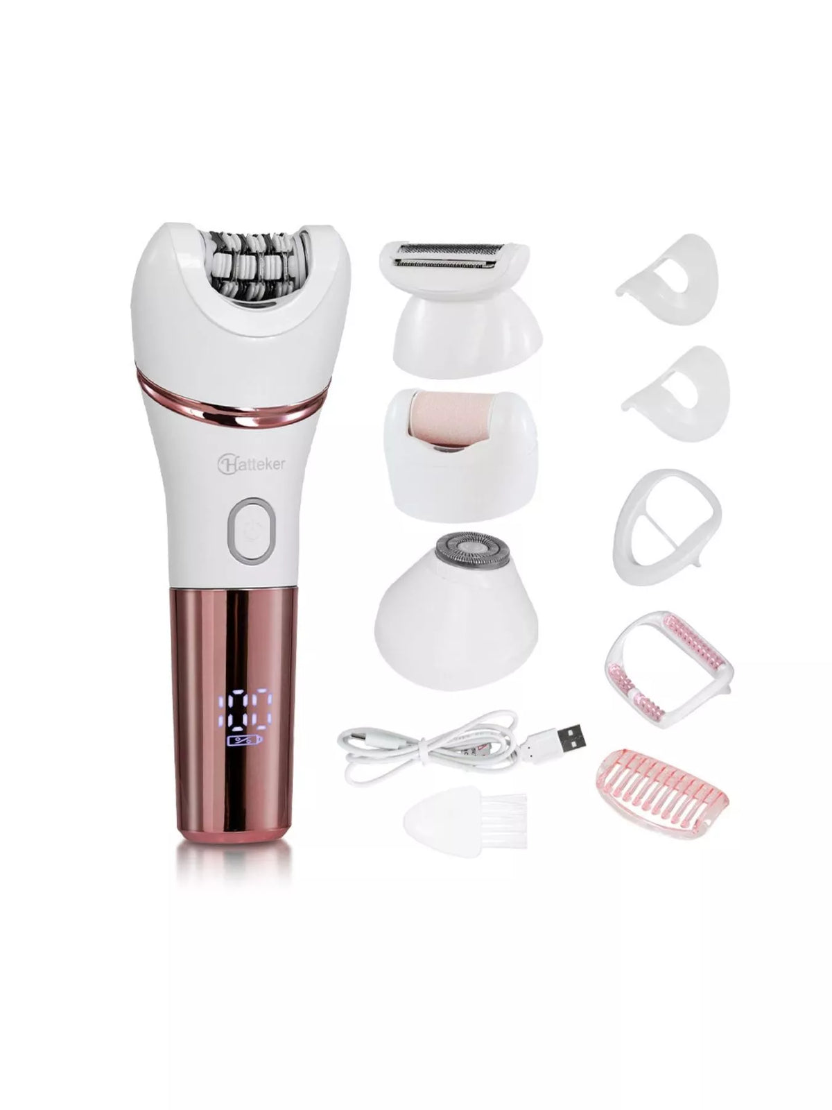 Epilator accessories laid out