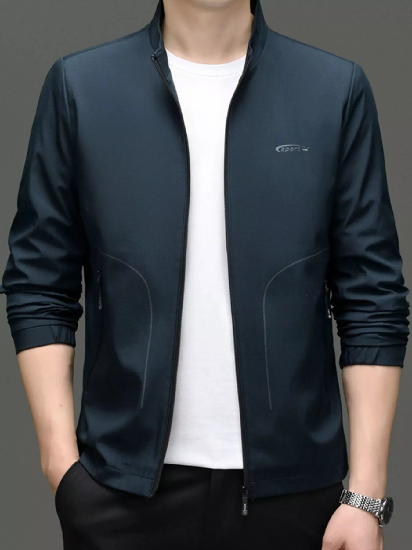 Men's Zip Up Long Sleeve Jacket - Fashorio