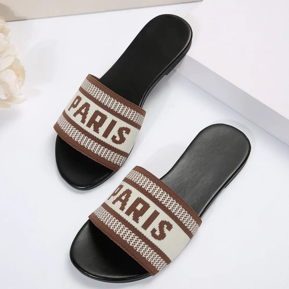 Womens open toe slide sandals pair
