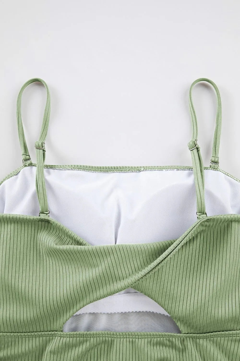 Ribbed Drawstring Sides Cutout One Piece Swimsuit - Fashorio