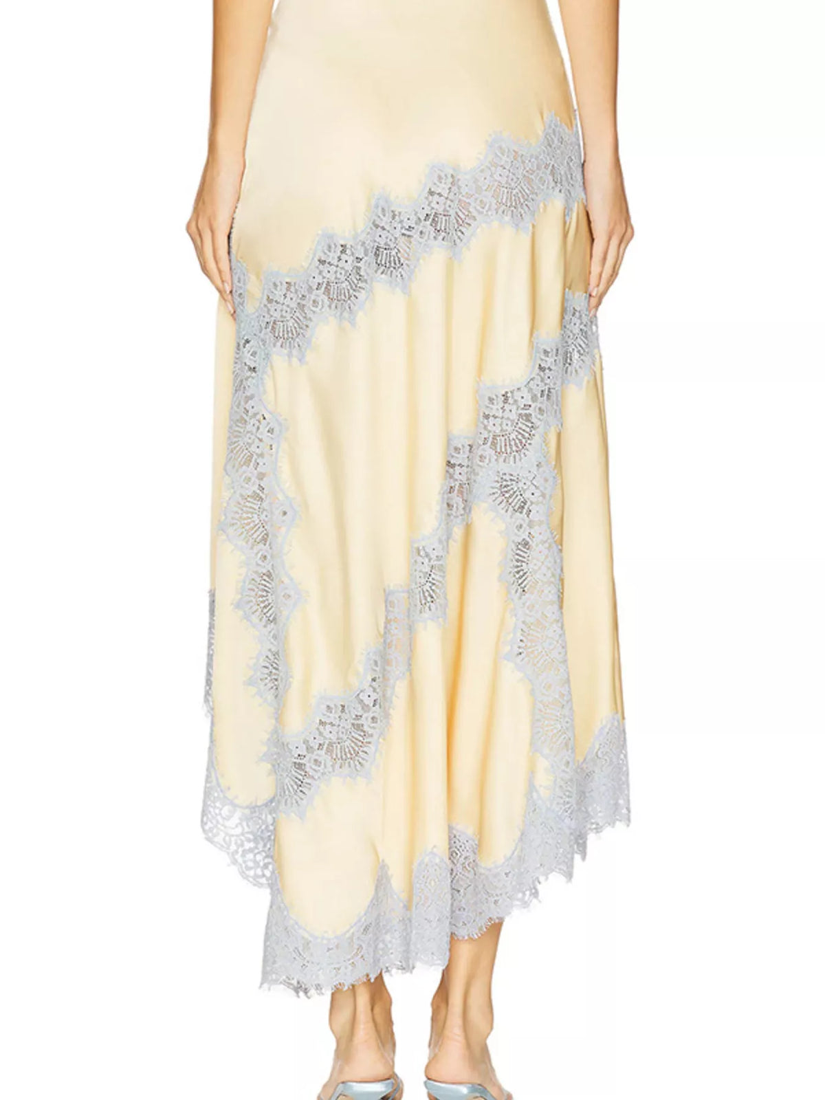 Beige coordinated skirt back view