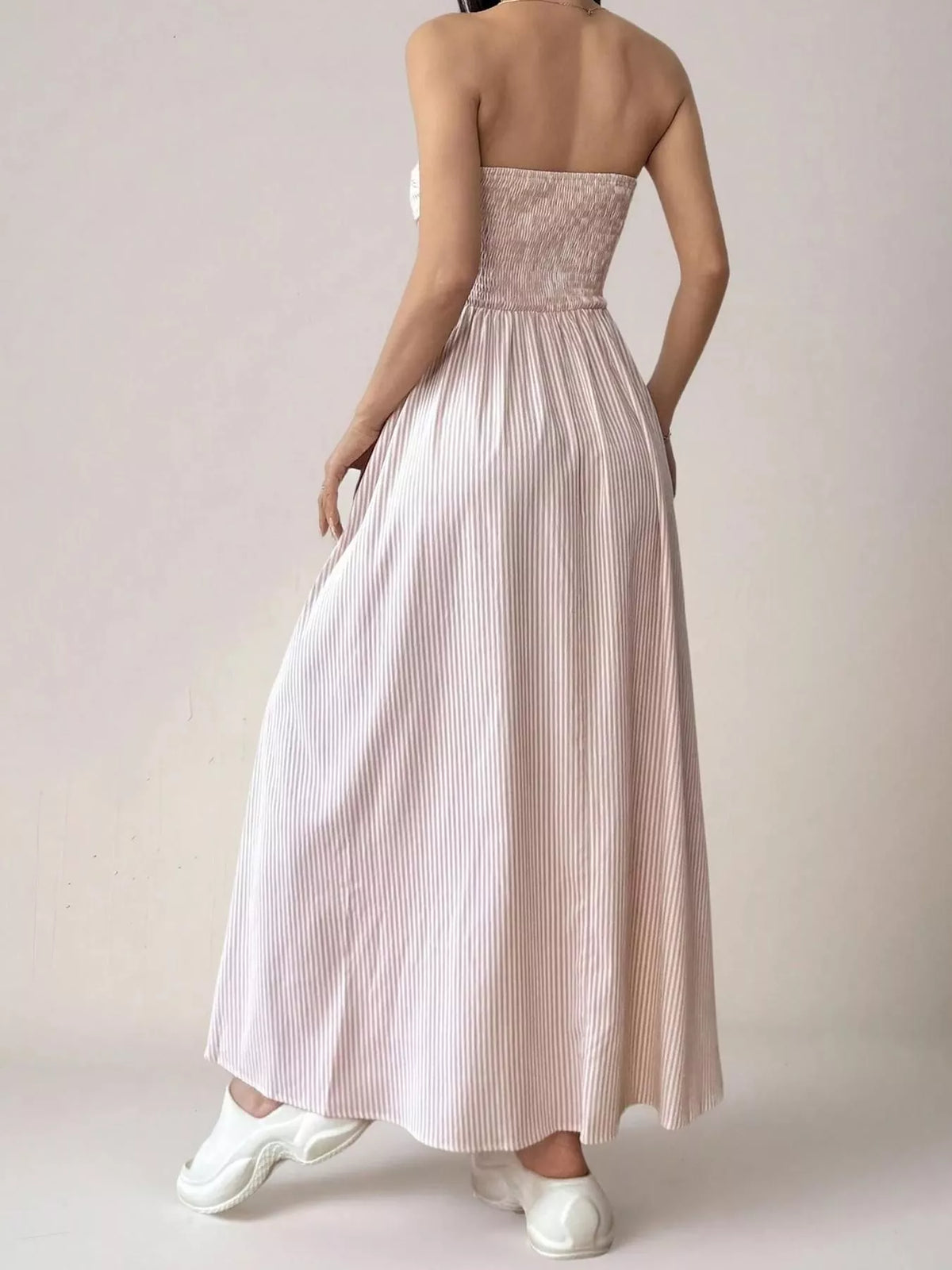Full length striped maxi dress