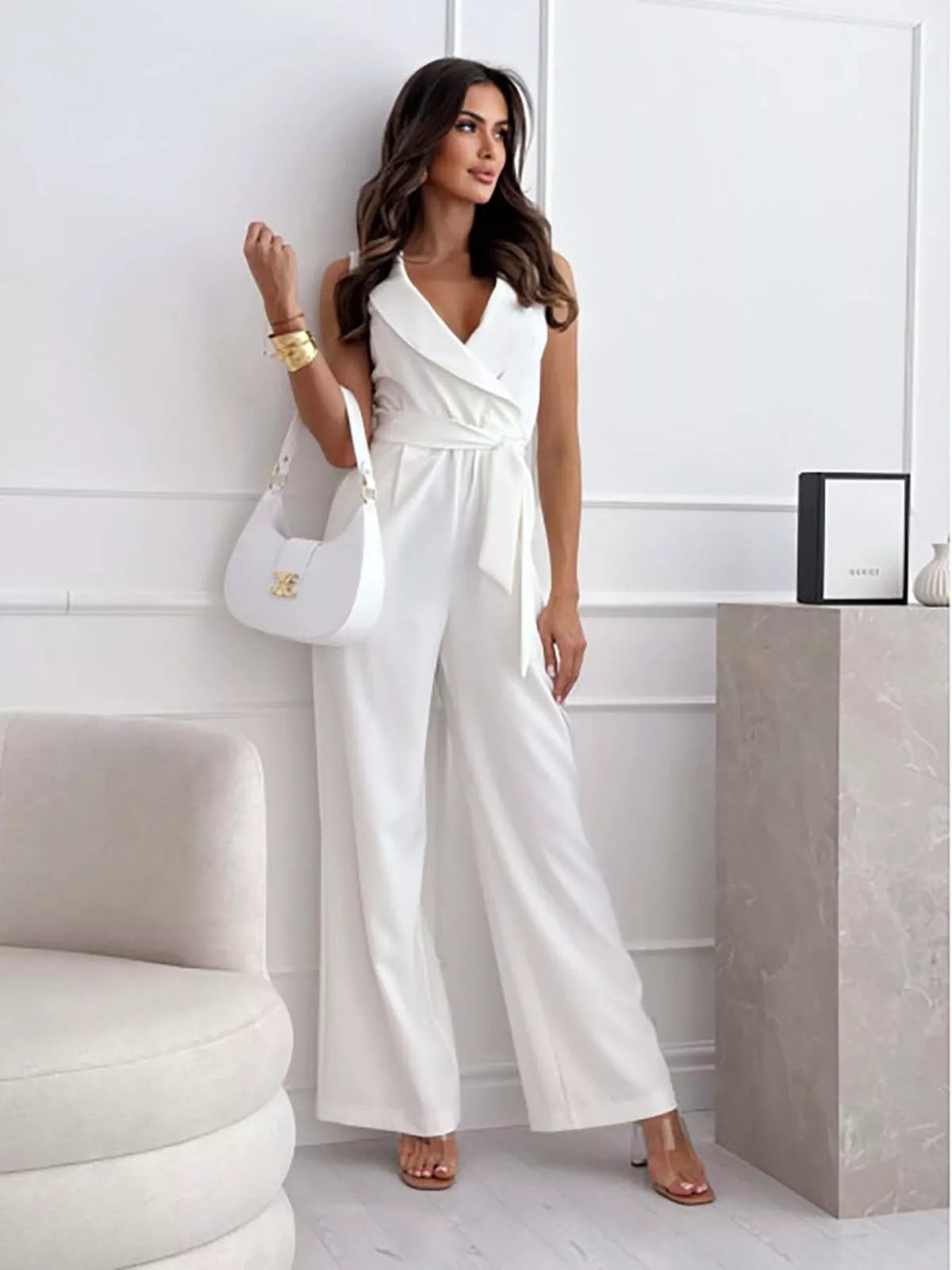 Jumpsuit shown in a neutral dust storm colorway
