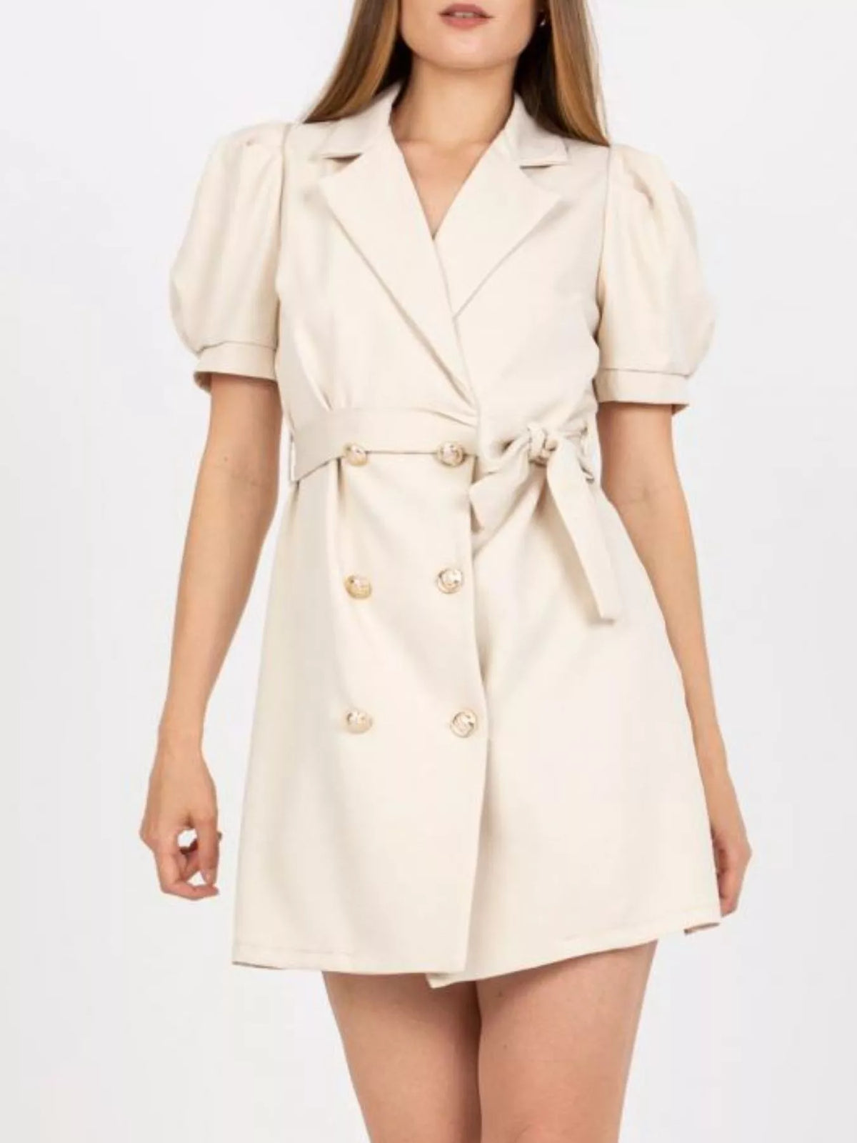 blazer tie waist mini dress close styling detail