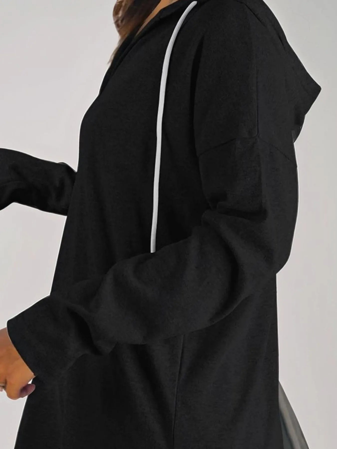 Full Size Drawstring Long Sleeve Hoodie Plus Size - Fashorio