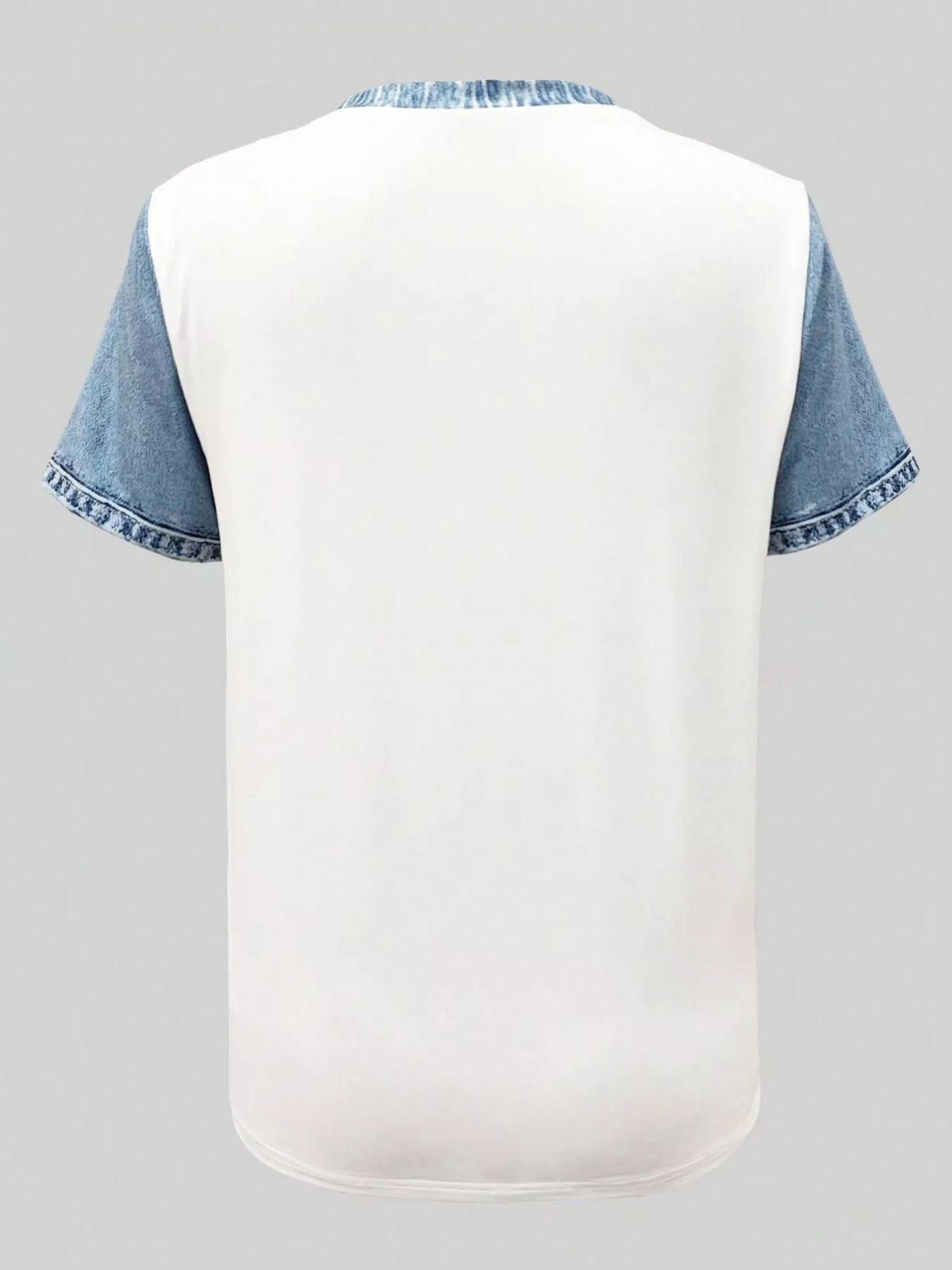 Patchwork blouse in a white colorway, front view