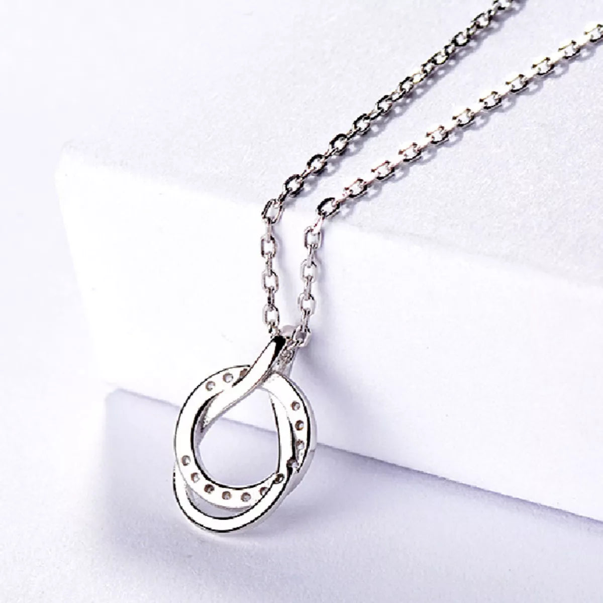 Sterling silver necklace chain and clasp detail
