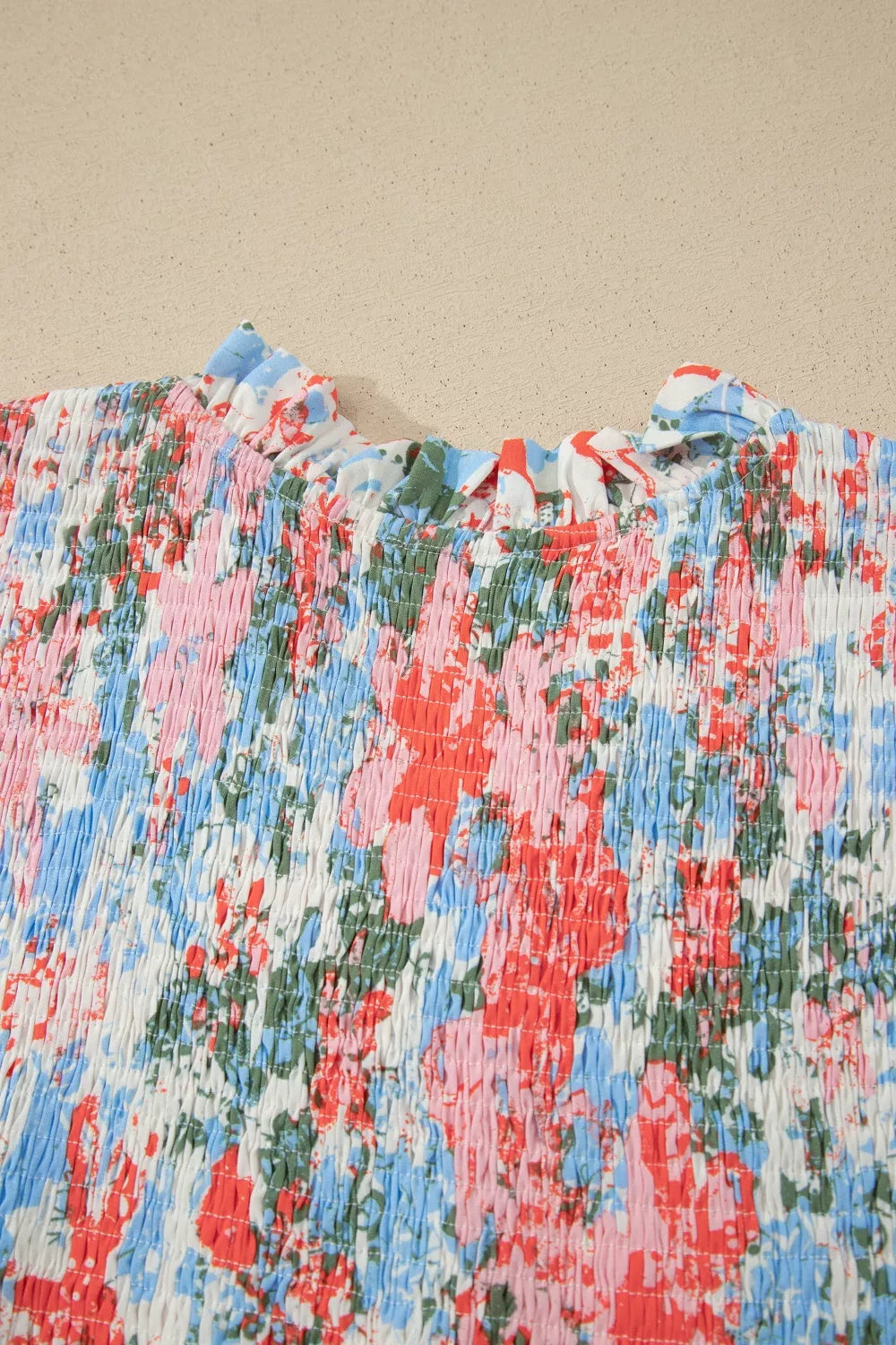 Floral print V neck flutter sleeve maxi dress styled view
