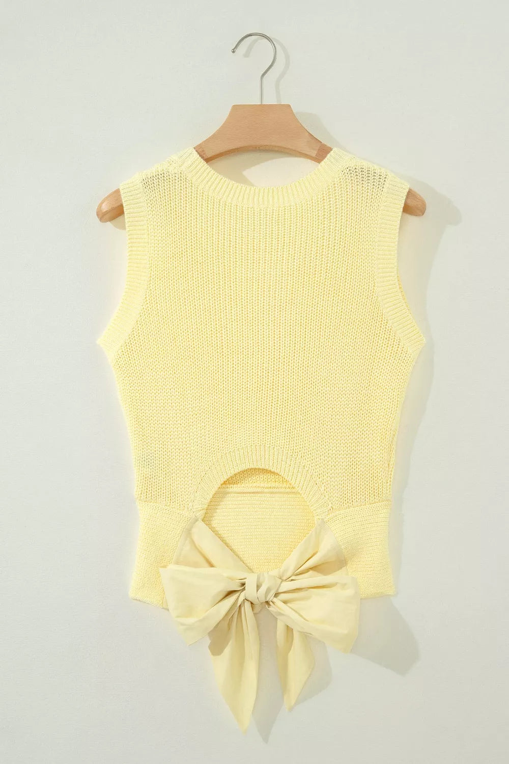 Light yellow cropped tank top styling view