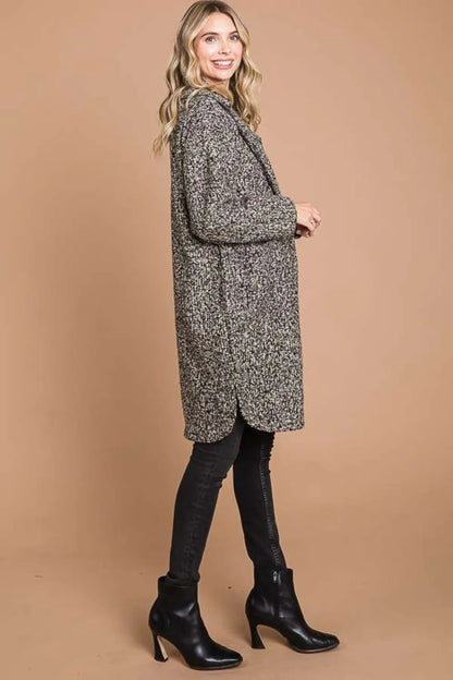 Culture Code Full Size Lapel Collar Double Breast Teddy Coat - Fashorio