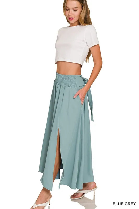 Zenana Heavy Woven Span Crop Tee & Skirt Set - Fashorio