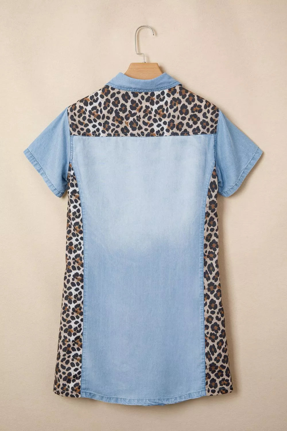 Back view of the leopard panel dress