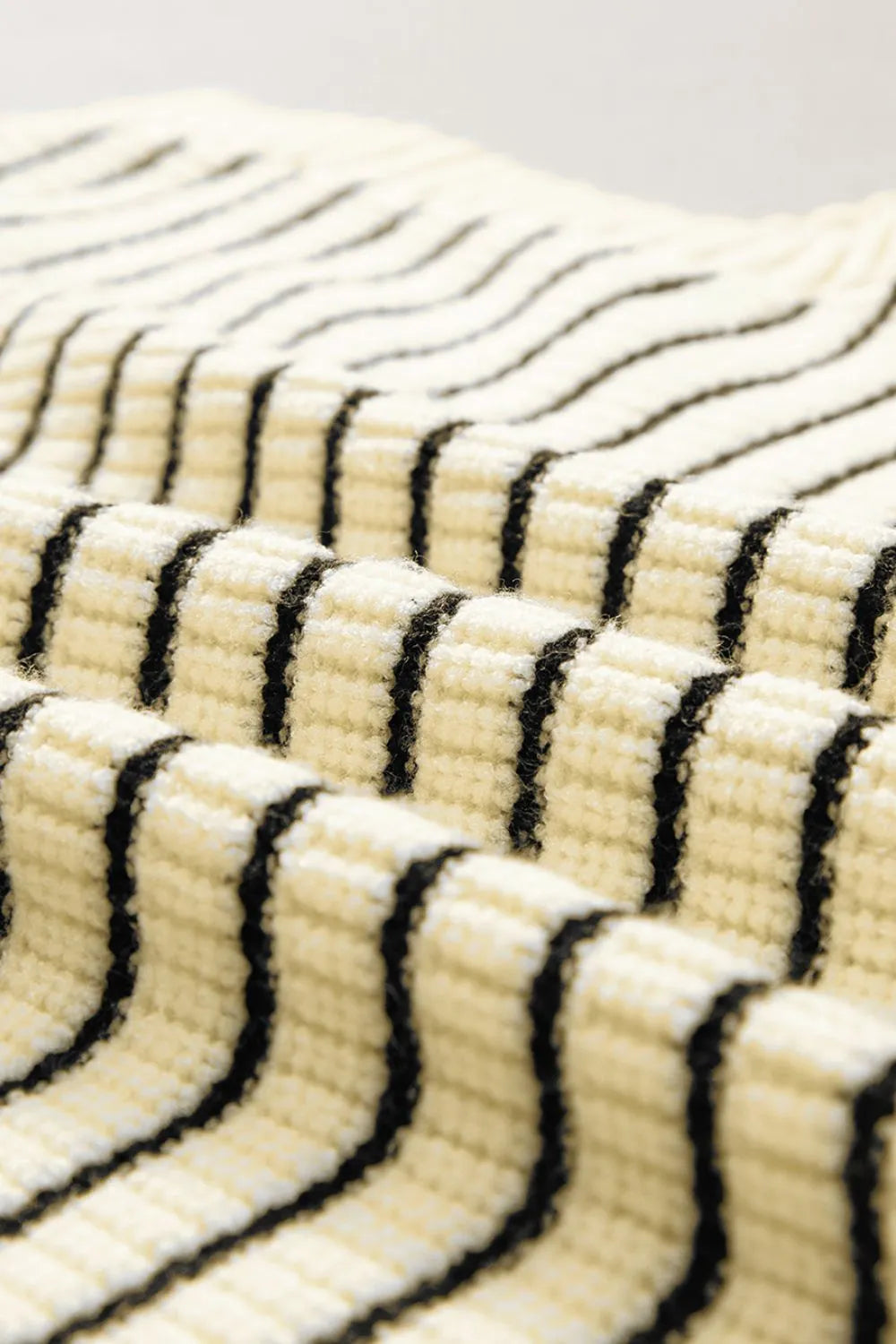 Striped Johnny Collar Sweater Vest in Beige view 10