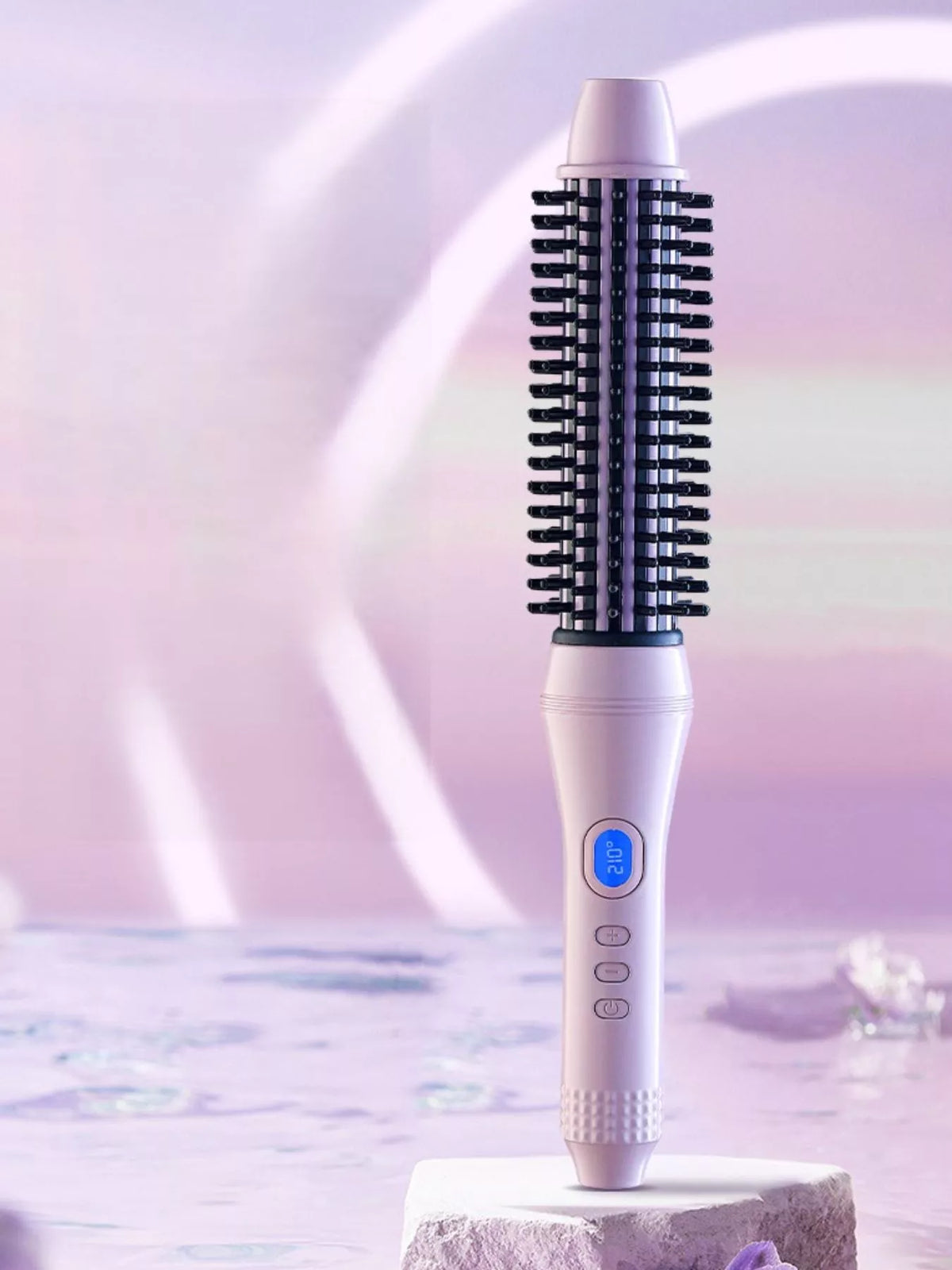 Hot air brush styling and volumizing hair
