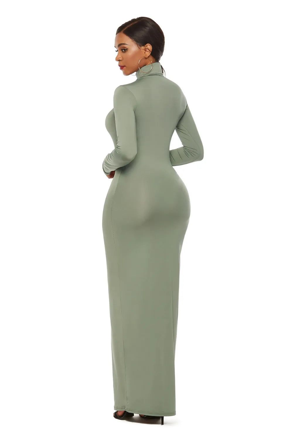 Bodycon maxi dress sleeve detail