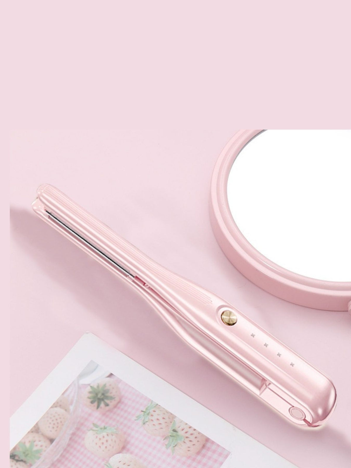 Hair straightener heated plates close up