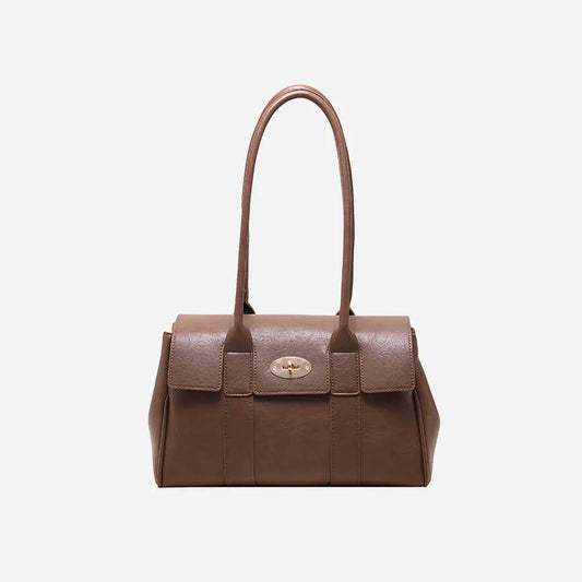 PU Leather Shoulder Bag Chestnut One Size - Fashorio