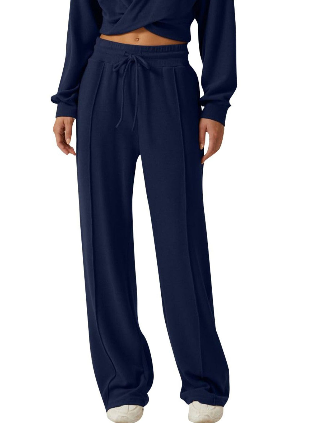 Twist Front Long Sleeve Top and Pants Set, view 12